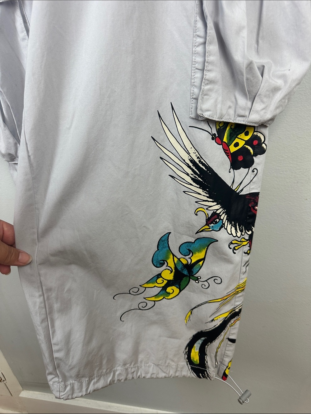 Ed Hardy Drawstring Cargo Pants
Grey Low Rise Butterflies Phoenix
Poplin Baggy - Picture 8 of 16